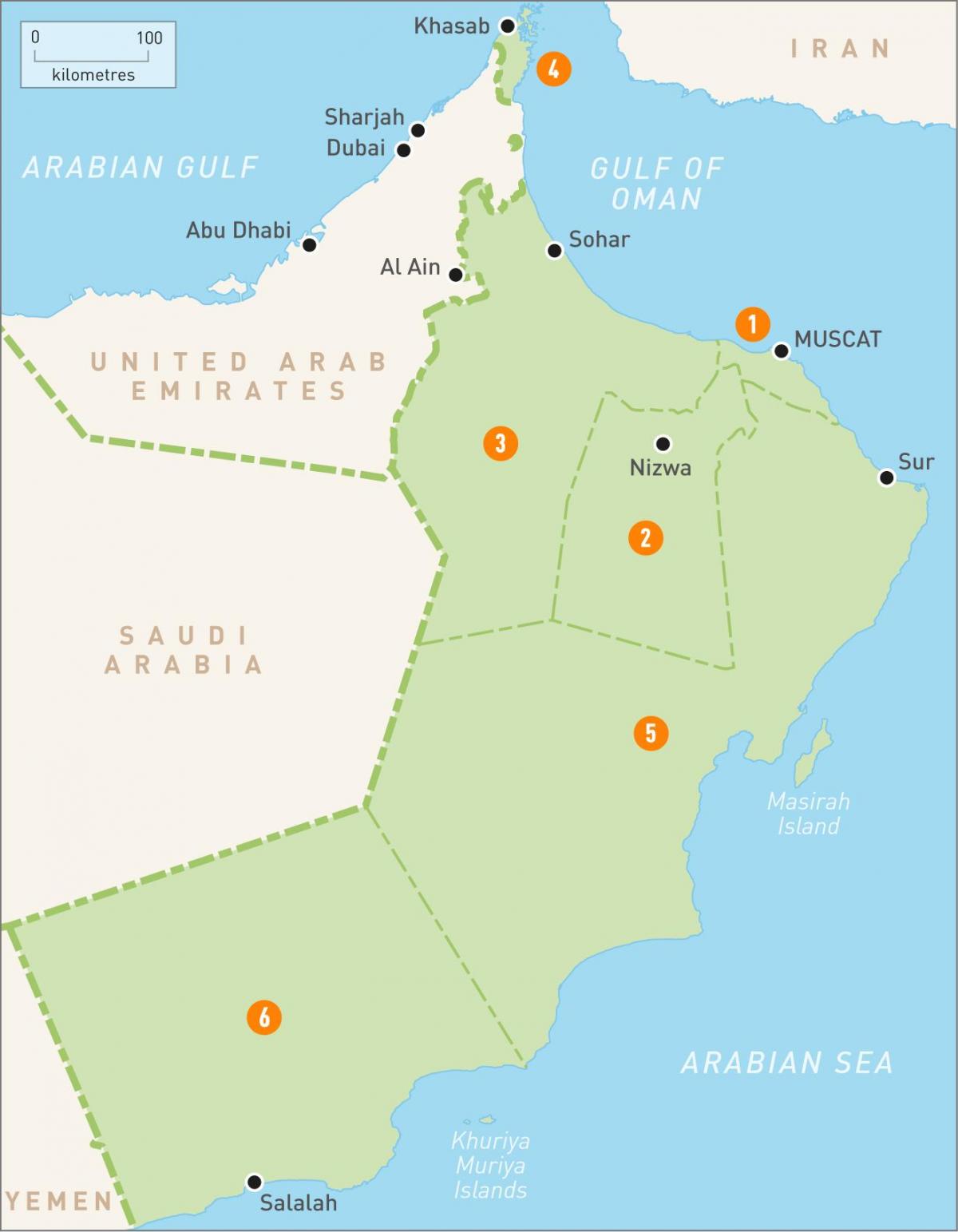 Omán mapa hd
