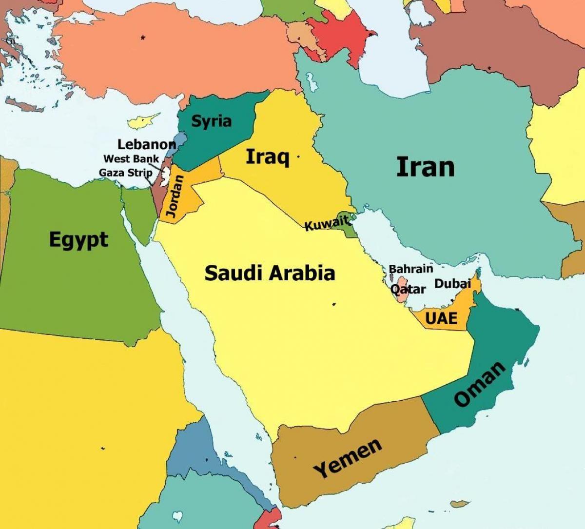 mapa de Omán e os países veciños