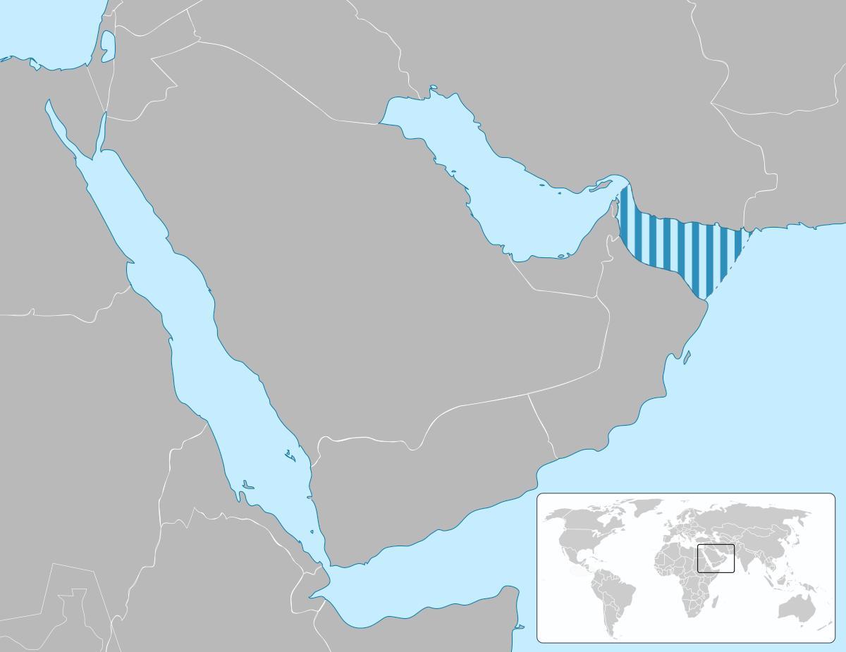 golfo de Omán en mapa