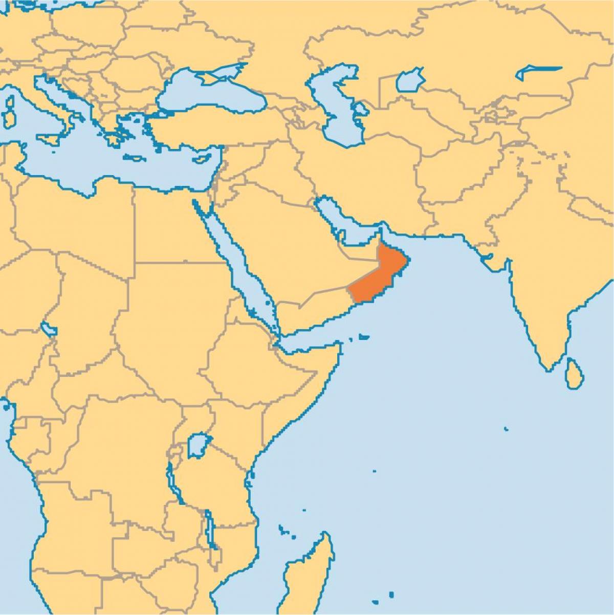 Omán mapa en mapa do mundo