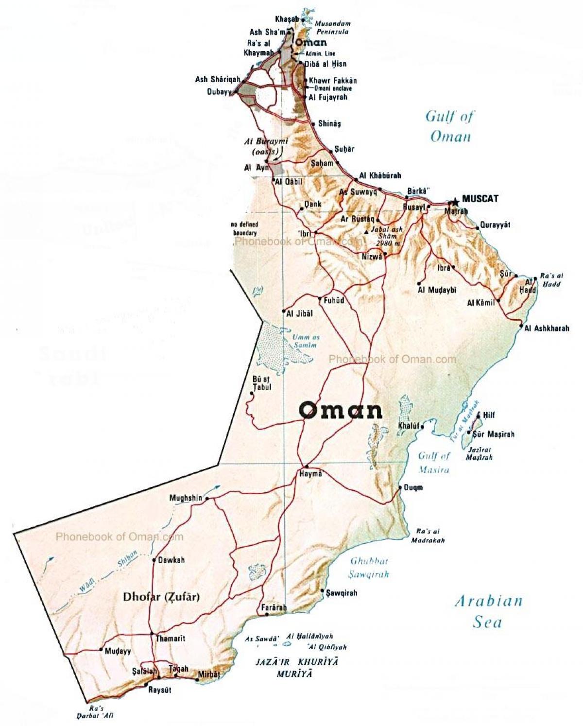 Omán país mapa