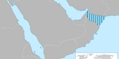 Golfo de Omán en mapa