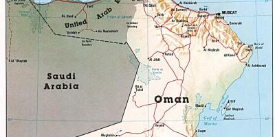 Omán mapa con cidades